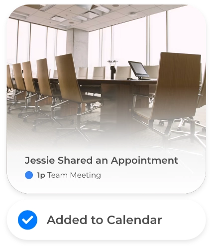 Calendar notification for a shared appointment, added to individual calendar